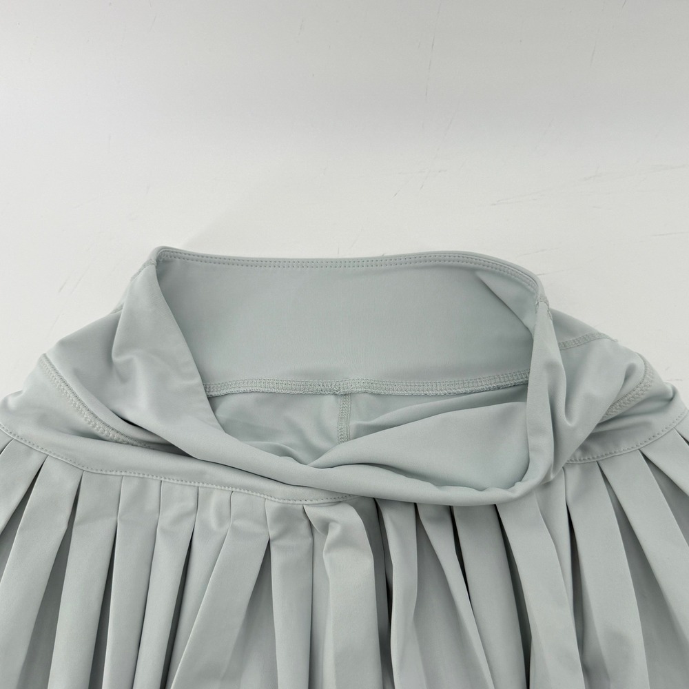 Gold Hinge Pleated Tennis Skirt Skort Mist Light Blue Gray Women S Preppy - Picture 3 of 7